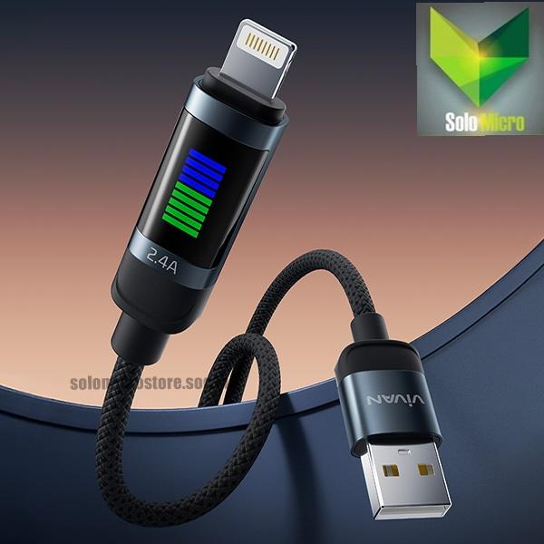 VIVAN Data Cable Kabel Lightning VIL100S Gray 2.4A 100cm 1M