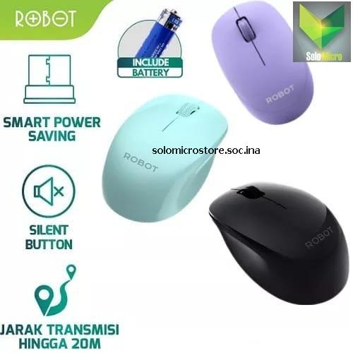 ROBOT M210S Optical Mouse Wireless Silent Klik Ergonomis Design 2.4G