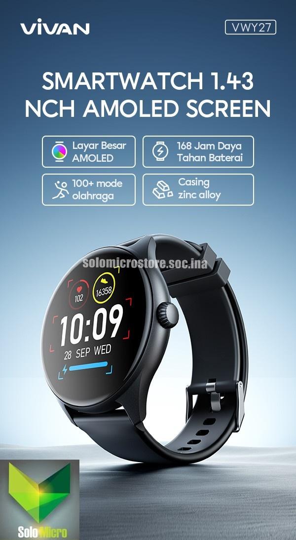 VIVAN Smart Watch VWY27 AMOLED Round Grey