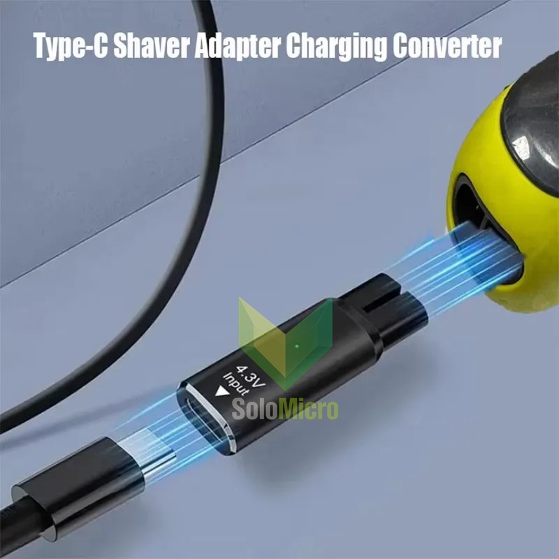 OTG Adapter Type C Female to Philips Shaver Electric Razor 4.3V - A00390 - Black