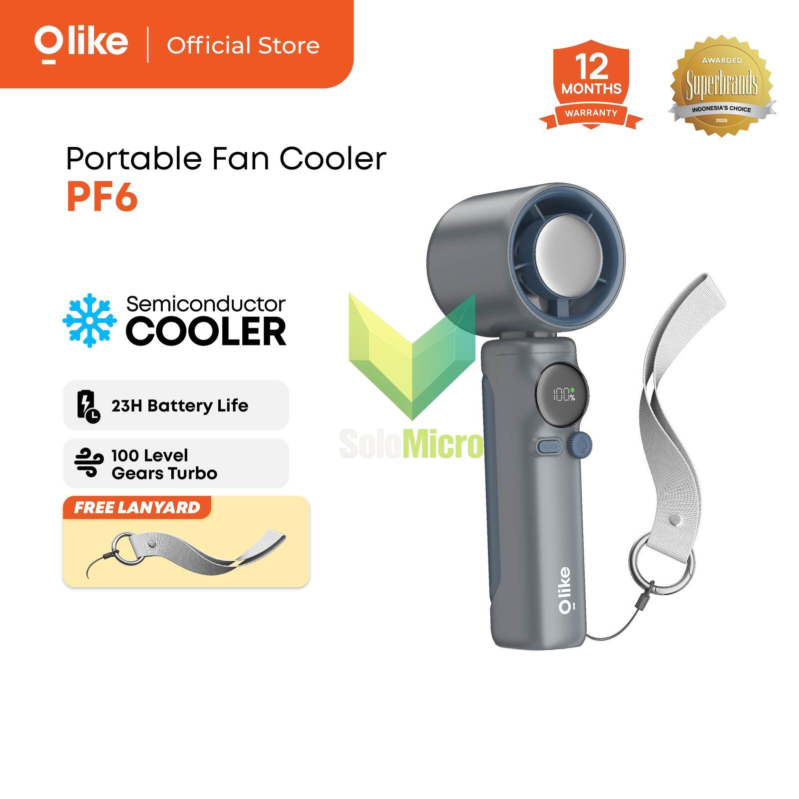 OLIKE Turbo Mini Fan PF6 4000 mAh Up to 23 Jam | Kipas00 Angin Mini High Speed Adjustable 100 Gear