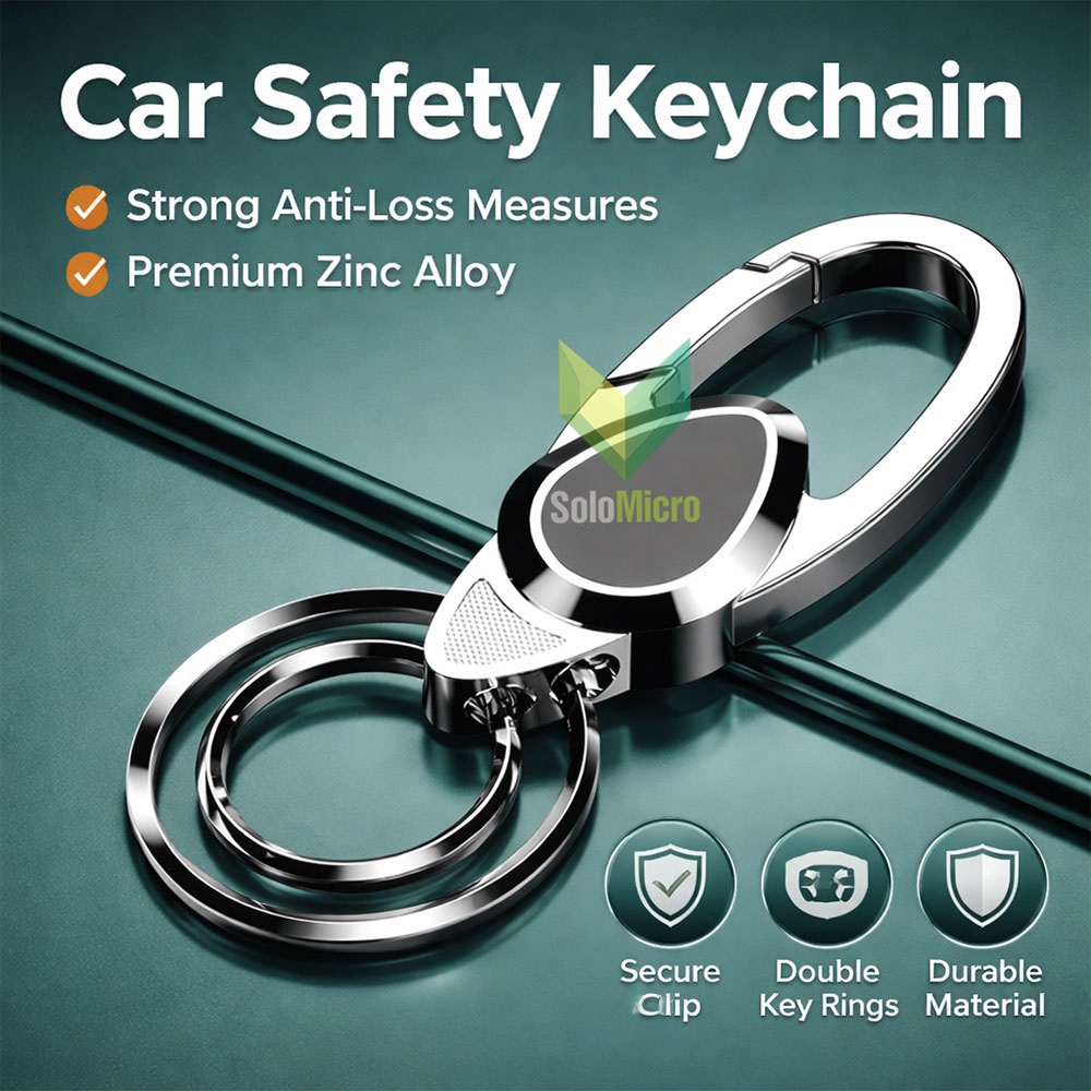 Taffware Karabiner Gantungan Kunci Zinc Alloy Double Ring Carabiner - SN27 - Silver