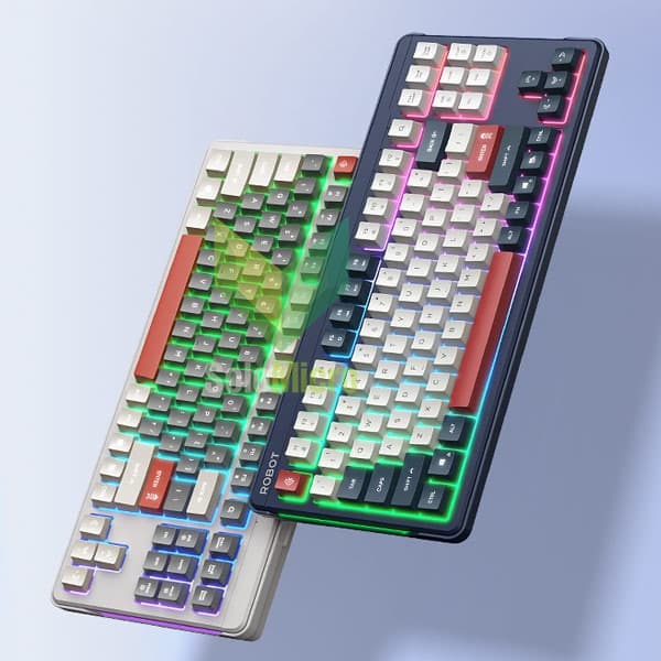 ROBOT RK50 Keyboard Dengan Rainbow Backlight 89 Key PBT Keycaps Desain Kompak Tombol Lembut