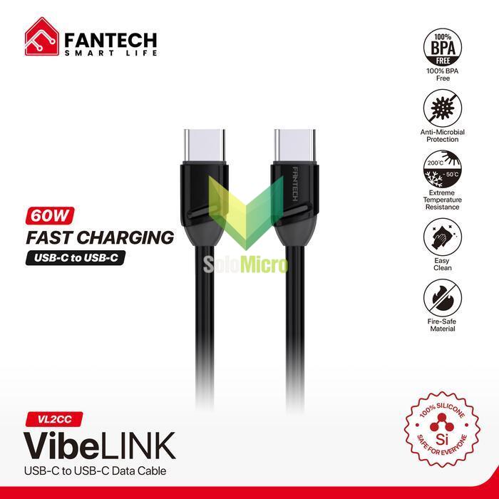 FANTECH VibeLink VL2 VL2CC / VL2AC / VL2AL Kabel Charger Kabel Data Fast Charging Silicone Fleksibel & Smooth Tahan Panas