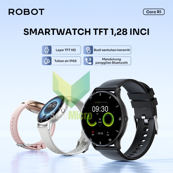 ROBOT Smartwatch Core R1 Jam Tangan Pintar Stylish & Multifungsi Desain Elegan Fitur Lengkap untuk Olahraga & Daily Use