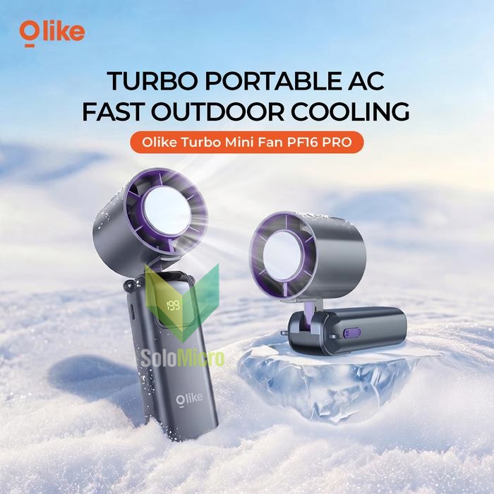 OLIKE PF16 Pro Turbo Mini Fan AC Cooler 100 Wind Level - Grey