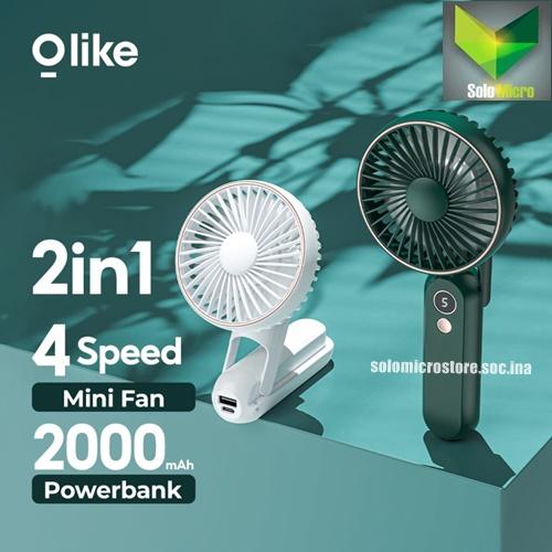 OLIKE Kipas Angin Lipat Portable Mini Fan Powerbank 2000mah 4Speed PF1