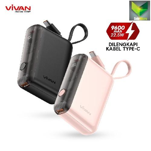 PROMO VIVAN Power Bank Mini Powerbank VPB-Q10 9600 mAh 22.5W Fast Charging PINK