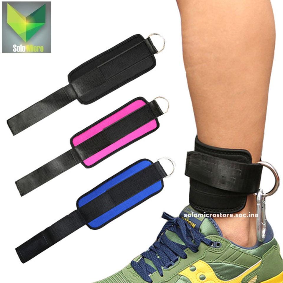 Fitness Gym Adjustable D-Ring Pull Ankle Strap Right Feet 1 PCS Hitam