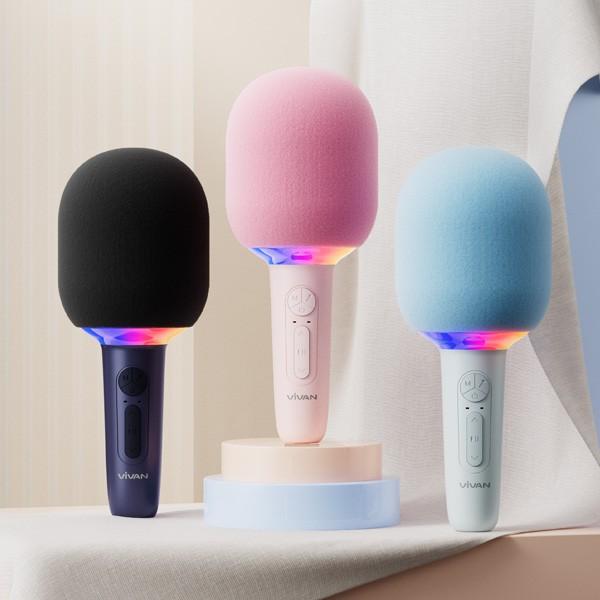 VIVAN VS9 Bluetooth Speaker Portable Microphone Karaoke 360 RGB Lamp Effect TWS Connect