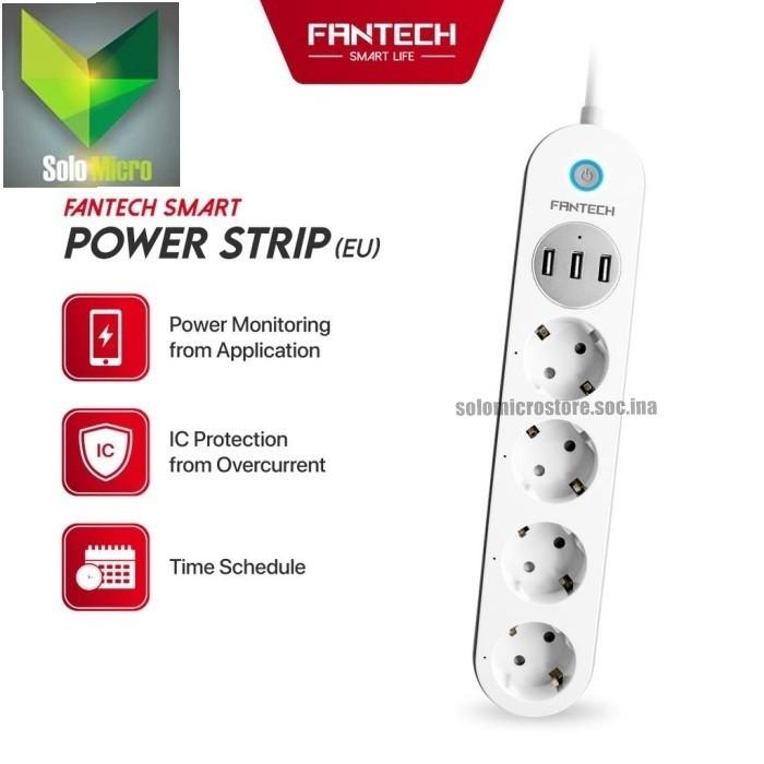 FANTECH Stop Kontak Wifi Wireless Jarak Jauh USB Stop Kontak Regular 2 Meter 2M SMART POWER STRIP SPS01