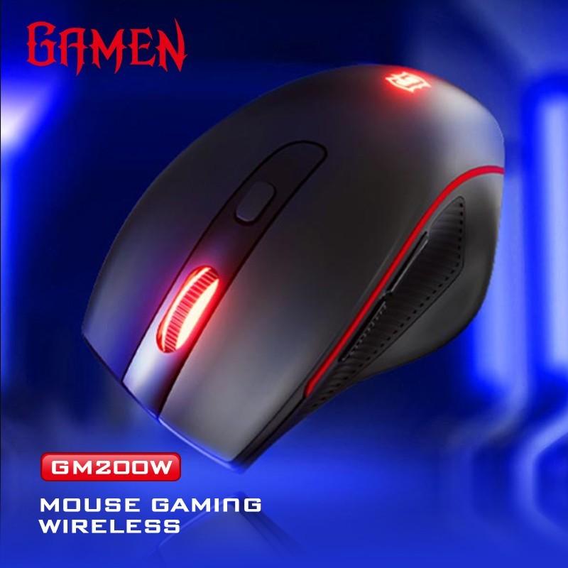 PROMO GAMEN Mouse Game Gaming Wireless GM200W 2400 DPI Black Original