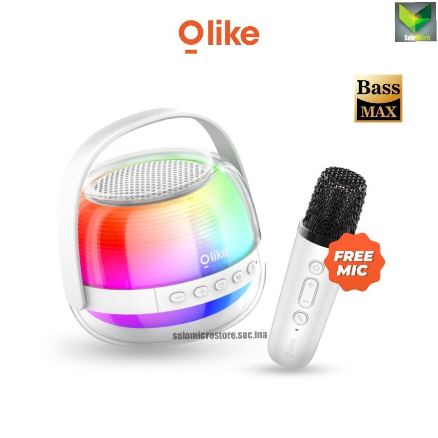 OLIKE Speaker Karaoke Wireless KM2 dengan Mic & RGB LED HD Audio Stereo Bass Max Bluetooth 5.3 Baterai 5 Jam Desain Portabel & Stylish