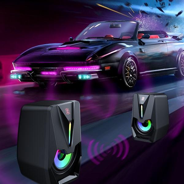 PROMO GAMEN Speaker PC Komputer Laptop GS2 Gaming RGB Lights Black ORIGINAL