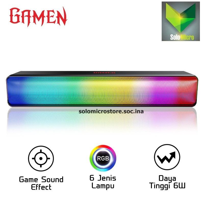 PROMO Gamen GS8 Speaker Gaming RGB Light Bass Komputer Laptop USB Jack 3.5mm