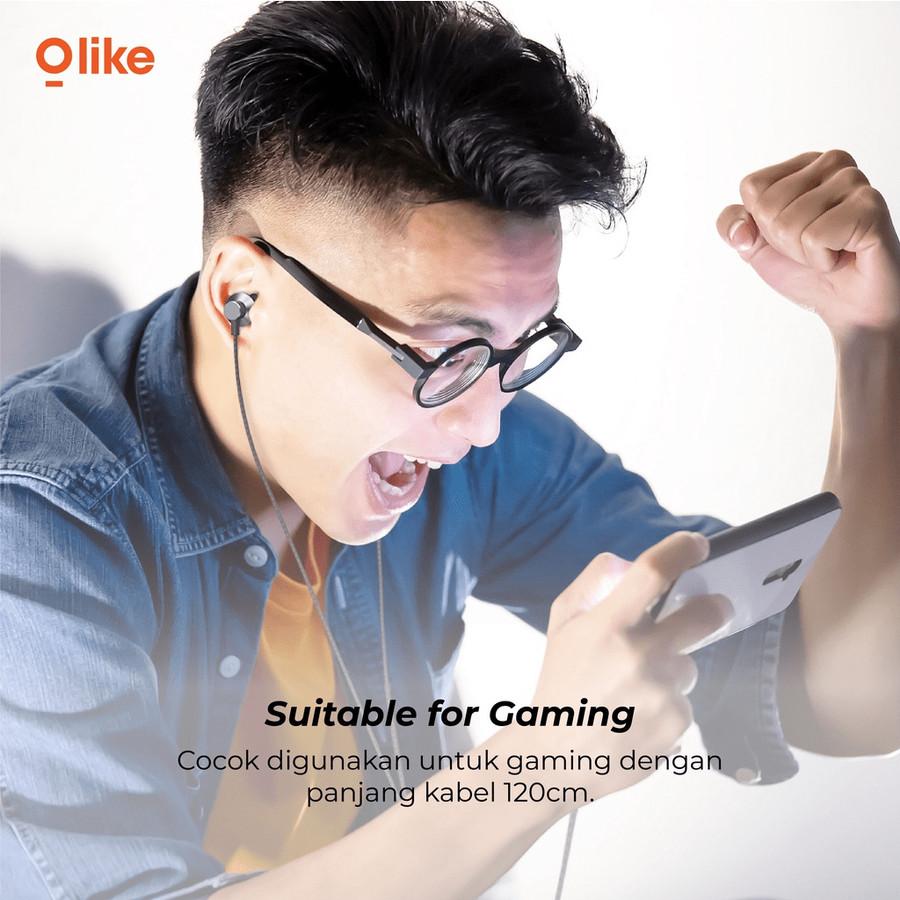 OLIKE Headset Handsfree 3.5mm Wired Earphone Noise Reduction Metal E13