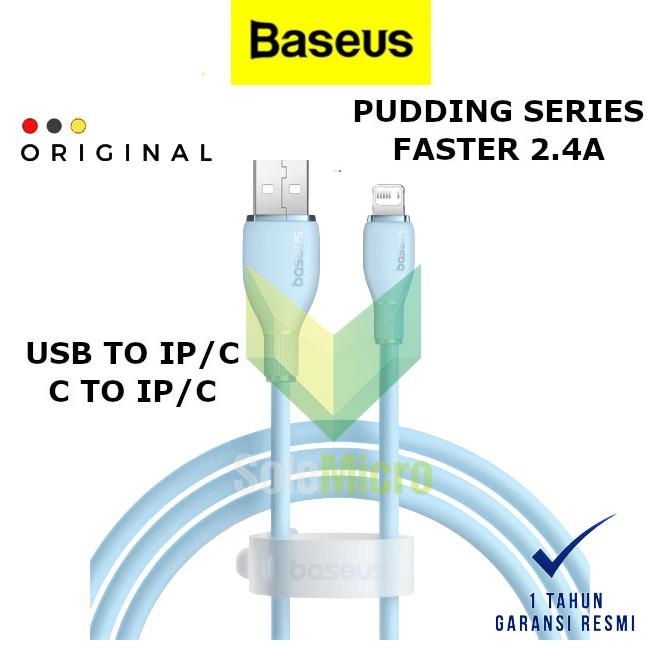 BASEUS Pudding Series Fast Charging Cable Kabel USB Lightning 2.4A 1M 1 Meter
