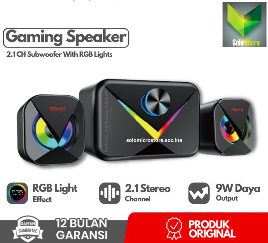 PROMO GAMEN GS10 Speaker Gaming Game 2.1 Sound Cannel Subwoofer Led RGB