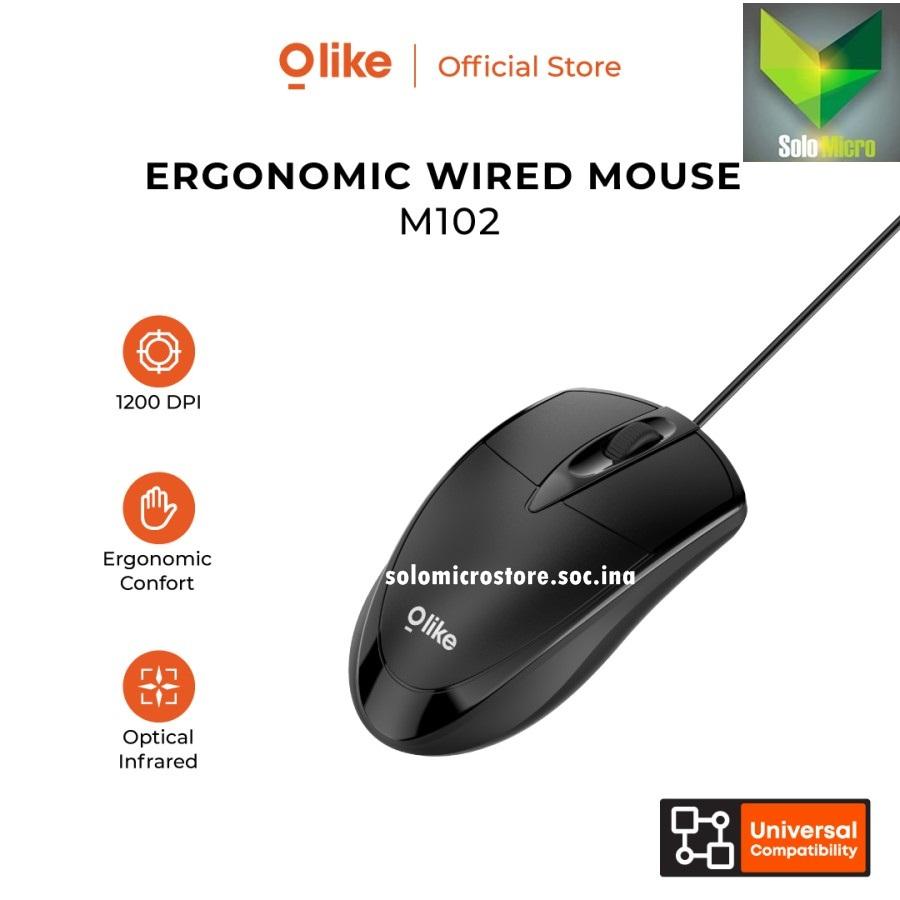 OLIKE Mouse Wired Kabel Sensor Optical 1200 DPI Laptop Komputer M102
