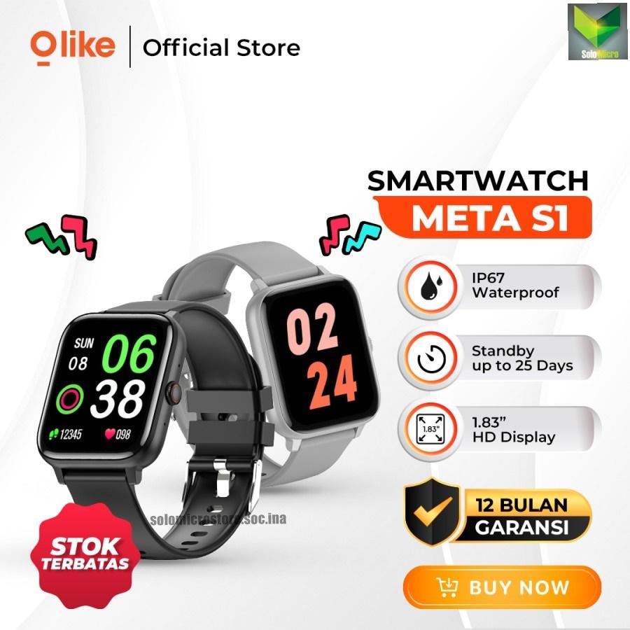 OLIKE Smartwatch META S1 HD Screen Custom Face Water Resistant IP68 Smart watch Bluetooth Call Jam Tangan Sport & Health Tracker Original