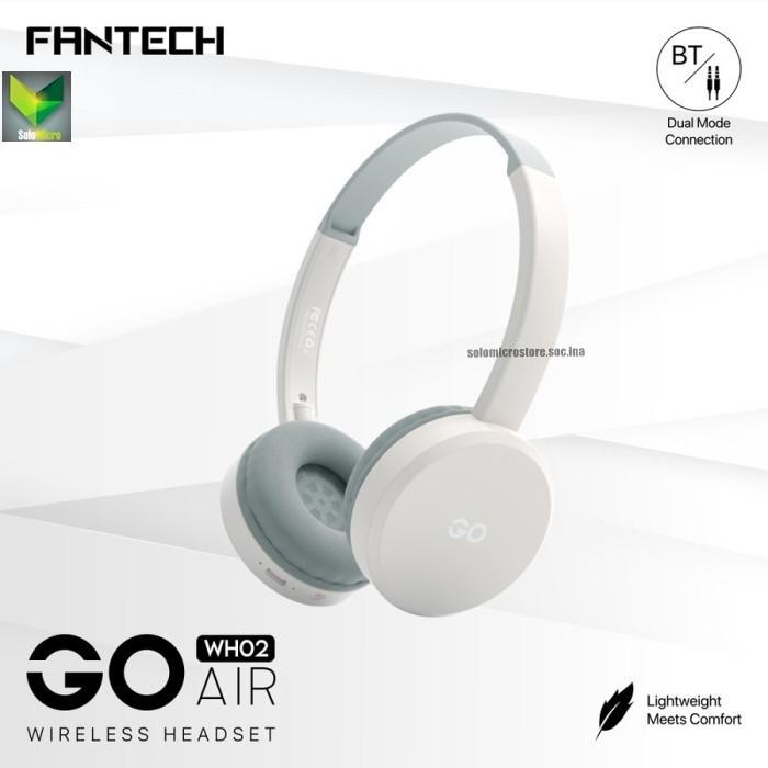 FANTECH WH02 GO AIR Headset Headphone Wireless Bluetooth 5.0 Dual Connection Koneksi