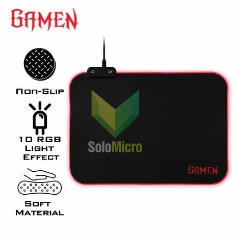 Mouse Pad Mousepad Gaming Game Lampu LED RGB Anti Slip GAMEN GP-Halo