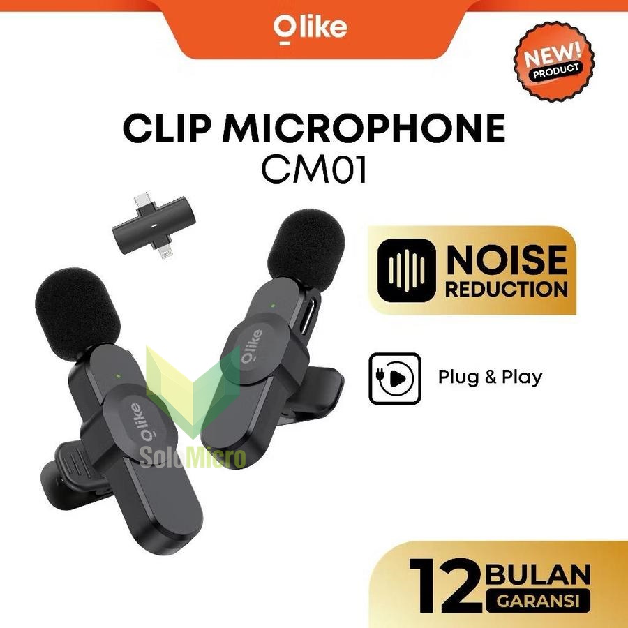 OLIKE CM01 Wireless Microphone Mic Clip On Mikrofon External USB C Lightning Port