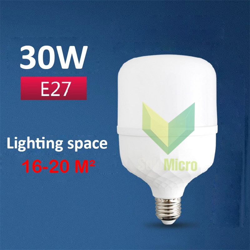 LAMPU Bohlam LED Photography Light E27 Cool White 6500K 30W BL-94 untuk Ruang 16-20 m2 2700 Lumens - White