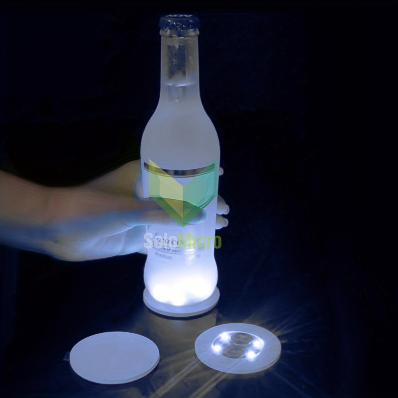 Lampu Alas Botol Wine Bottle Stickers LED Coaster Light - LG230 - White