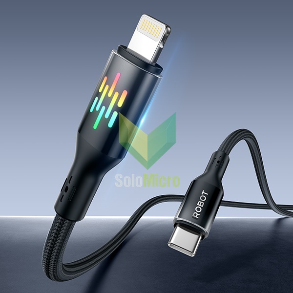 ROBOT Data Cable RGBCL120 Type c to Lightning 20W RGB Colorful Lamp 120cm