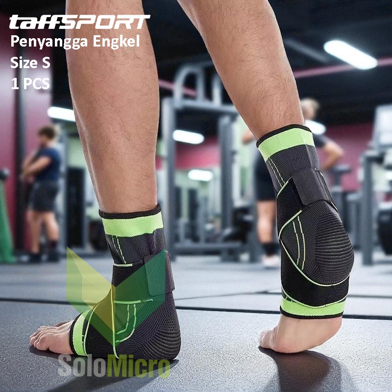 TAFFSPORT Penyangga Engkel Sport Ankle Support Brace Material Nilon dan Spandek Berkualitas Tinggi 1 PCS S - J6223 - Green