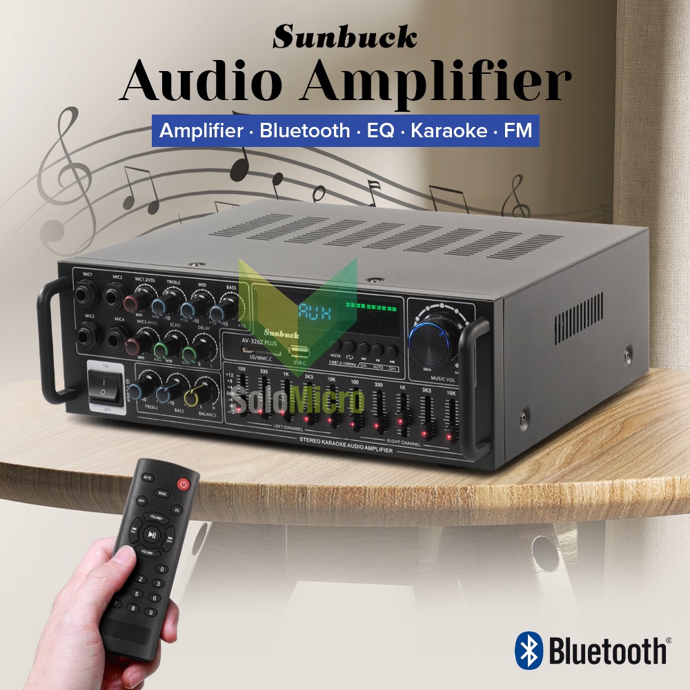 AUDIO Amplifier Bluetooth EQ Karaoke FM 2000W - AV-326Z PLUS - Black