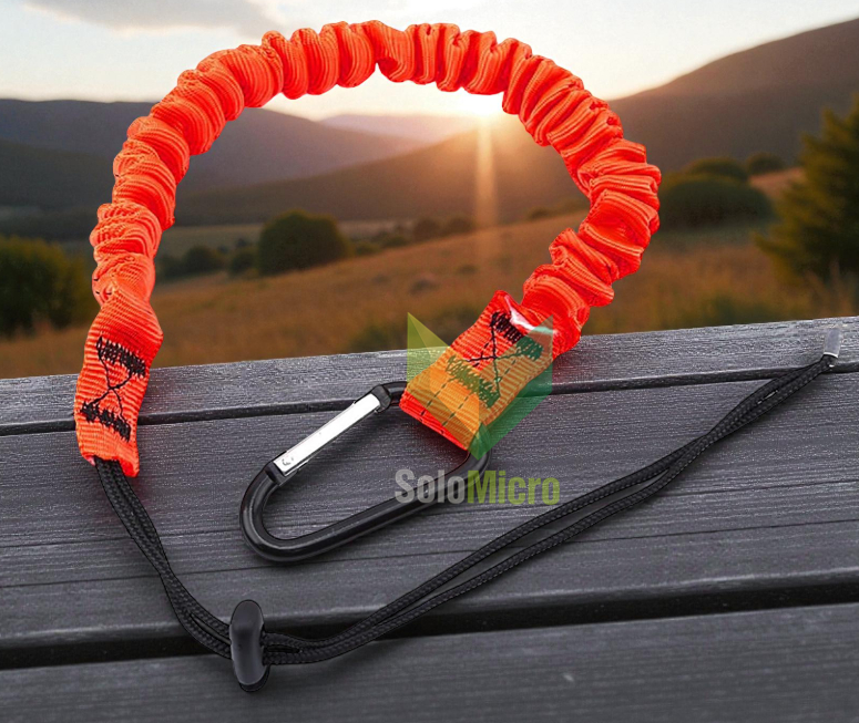 TALI Pengaman Anti Jatuh Safety Rope Telescopic Carabiner Hook WM01 untuk Keamanan Outdoor dengan Panjang 80cm - Orange