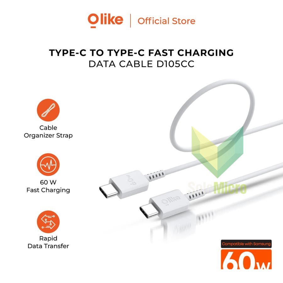Olike D105CC Kabel Data Cable Type-C to Type-C 60W Fast Charging 100cm