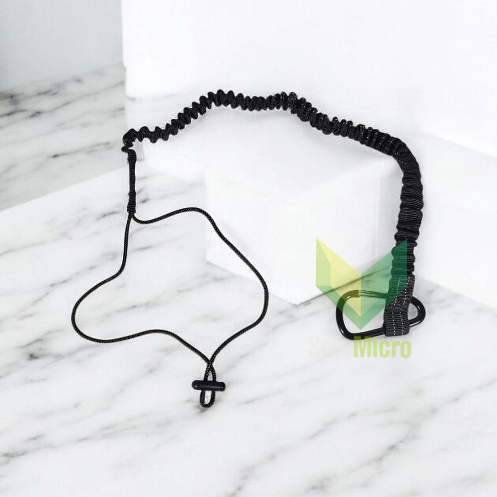 TALI Pengaman Anti Jatuh Safety Rope Telescopic Carabiner Hook WM01 untuk Keamanan Optimal Material Elastis Berkualitas Tinggi - Black