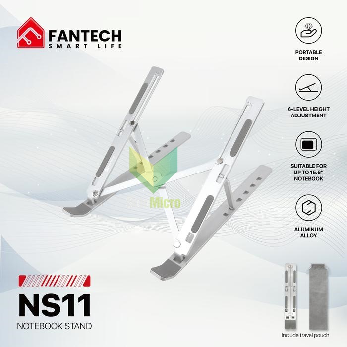 FANTECH Notebook Stand NS11 Portable Laptop Holder Aluminum Alloy Height Adjustable Anti Slip Base