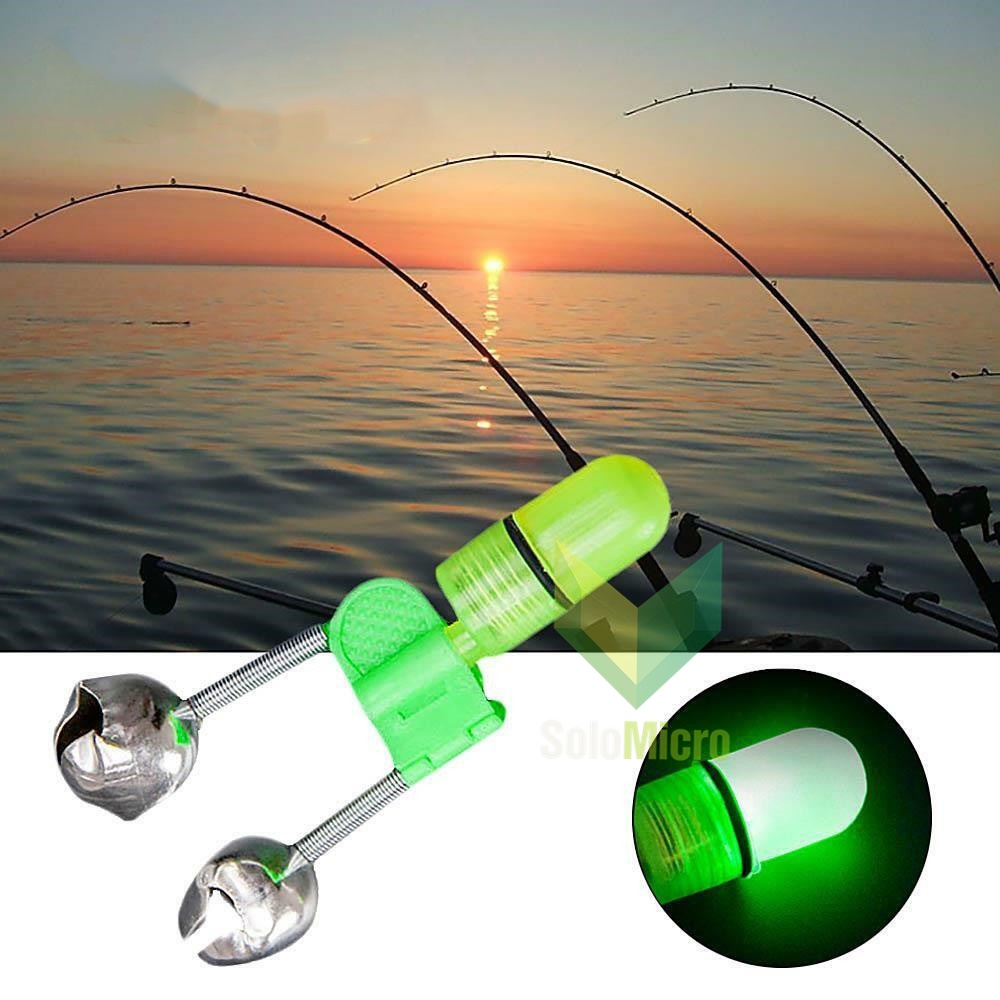LAMPU Pancing Joran Lonceng LED Luminous Fishing Bell LM-10 untuk Memancing Lebih Efektif dan Menarik Ikan - Green